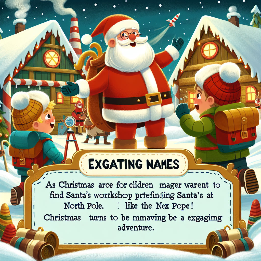 Illustration för sagan "Tre Upptäcksresande och Jultomtens Hemliga Verkstad"